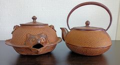 南部鉄器　鉄瓶　親狸の灰皿