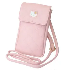  ハローキティ スマホポーチ ミニミニバッグ ピンクキルト 