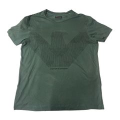 ◆中古品◆エンポリオアルマーニ EMPORIO ARMANI Tシャツ イーグルロゴ 3L1TFF 1JPZZ グリーン系 Sサイズ kyX15451N