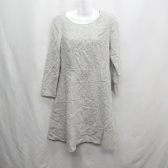 ◇ ⊇ Natural Beauty Basic ナチュラルビューティーベーシック ラメ 長袖 膝丈 ワンピース サイズL グレー レディース E  【1410100027088】のサムネイル