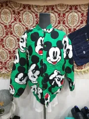ヴィンテージ ミッキーマウス プリント キルティング ブルゾン ジャケット