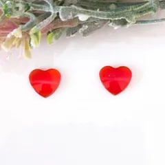 no.94　レジン　 ぷっくりハート　オレンジ色　バレンタイン　ピアス　イヤリング　ハンドメイド
