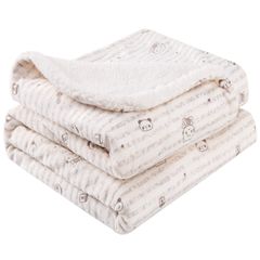 【新着商品】ベビー 赤ちゃん用 毛布 掛け毛布 ブランケット ひざ掛け おくるみ ふわふわ 男女兼用 80*110cm 保温性 ソフト 発熱二枚合わせ 丸洗いOK 抗菌防臭 防ダニ加工 (80*110cm)