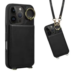 【新着商品】手帳型 カード 背面 iPhone16 Pro 用 ショルダー Pro ストラップ 手帳型ケース スマホケース ケース いPhone 16 Pro 16 用 肩掛け スタンド iPhone 斜め掛け PUレザー マグネット 対応 アイホン 16 プ