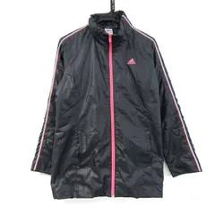 アディダス ナイロンジャケット ウィンドブレーカー スポーツウエア アウター レディース Lサイズ ネイビー系 adidas 【中古】