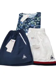 ルコックスポルティフ◆レディース テニスウェア 上下 3点まとめ スコート 花柄 Tシャツ Ｌ