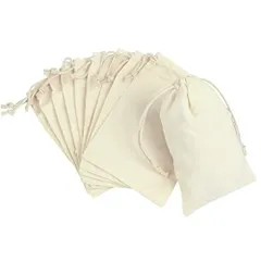 OKUSU-JP コットン巾着袋 20枚入 再利用可能 ギフトバッグ 和風 ラ…
