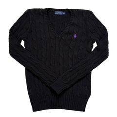 POLO RALPH LAUREN ポロ ラルフ アパレル レディース ブラック コットン XS