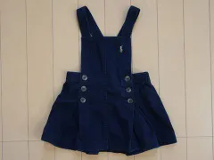 ラルフローレン ralph lauren アウトレット 子供服 女の子 12M 80cm ベビー服 ジャンパースカート 紺 無地 綿100% 春 夏 秋 冬 ★3 ガールズ 女児 キッズ ベビー 【中古】 ユーズド 古着 子ども服 こども