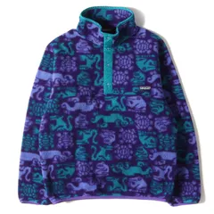 Patagonia パタゴニア Rタグ クリーチャー柄 フリース スナップT 90s 1992年 USA製 パープル系 M アニマル柄 トップス 長袖 アウトドア ブランド 総柄 アメリカ製 古着のサムネイル