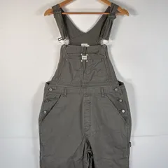 古着 カルバンクラインジーンズ Calvin Klein Jeans オーバーオール デニム ワーク ワンポイントロゴ ハンマーループ M  ダークグレー系 レディース