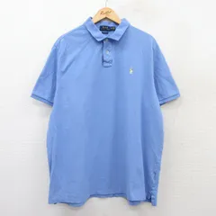 XL/古着 ラルフローレン 半袖 ブランド ポロ シャツ メンズ ワンポイントロゴ 鹿の子 大きいサイズ コットン 薄紺 ネイビー 25aug25 中古 