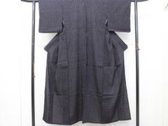 木綿・手紡ぎ手織・山陰絣単衣着物・藍染 - メルカリ