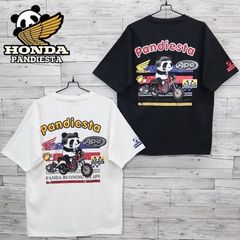 新品 メンズ Honda ホンダ PANDIESTA パンディエスタ コラボ 半袖 Tシャツ 半袖Tシャツ ティーシャツ 刺繍 パンダ APE エイプ オートバイ バイク ユニセックス レディース 白 ホワイト 黒 ブラック