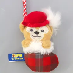 【中古】ストラップ ダッフィー(レッド) 「ダッフィー＆フレンズ クリスマス2024 ぬいぐるみストラップ」 香港ディズニーランド限定