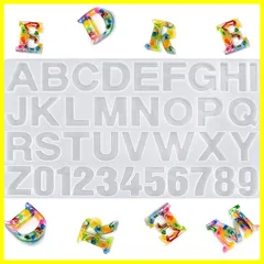 キーホルダー ペンダント ネックレス 装飾 イヤリング ピアス アクセサリー 手作り DIY 小さい レジン UV 抜き型 シリコンモールド 1個セット 再利用可能 レジン型 アルファベット (E) LIANHATA