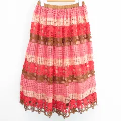 チェスティ Chesty 鍵編み レース スカート ピンク系 a811888