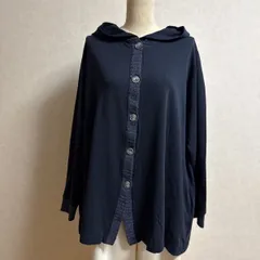 KN3342 ＊5L 大きいサイズ　フード付きカーディガン、ネイビー