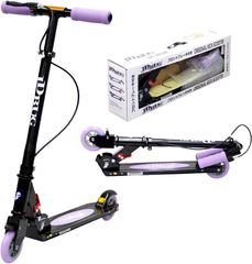 JD BUG MS-201AB キックボード 子供 (フット ブレーキ/ハンド ブレーキ付き / 2輪 / 折りたたみ / 4インチ タイヤ/スポンジ グリップ / メーカー保証1年) 頑丈 軽量 コンパクト 小学生 プレゼント (パステルパープル)