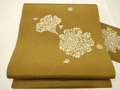 平和屋着物●九寸名古屋帯　作家物　伊勢型染め　舞花文　鬼しぼ縮緬　正絹　逸品　CAAT8339hy