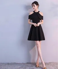 25年新作｜美しいミニドレス★シンプルデザインながら華奢見え★Aライン｜ミニ丈・Aライン｜結婚式 二次会 お呼ばれ パーティー｜ドレス｜高見え｜美シルエット｜着痩せ｜体型カバー｜上品｜華やか｜エレガント｜セクシー