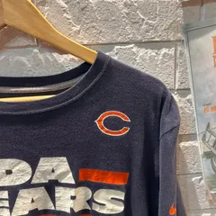 古着　L NIKE  DA BEARS　プリント　紺　　ロングTシャツ