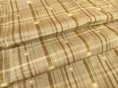 平和屋着物▽上質な紬　単衣　格子　正絹　逸品　DAAT9636az