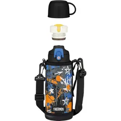 サーモス 水筒 真空断熱2ウェイボトル 0.8L/0.83L ブラックブルー 直飲み コップ付き 子供用 通園通学 FJJ-801WF BK-BL 0