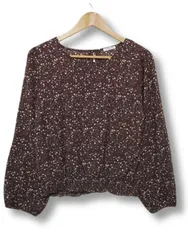 【送料無料】【新品未使用】ハニーズ グレイシア GLACIER 長袖カットソー 小花柄 総柄 茶系 レディース Lサイズ■L28672SSS25-250405-10(（198）