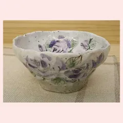 瀬戸焼　亜福窯　花の詩（バラ）　預け鉢　40977　◎2個目～大幅値引き対象商品　※陶器,民芸品,工芸品,可愛い,かわいい,高級感,手作り調,和食器,日本食,素朴,ギフト,レトロ,モダン,薔薇,ローズ,シリーズ,ボウル