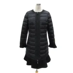 トゥービーシック TO BE CHIC ダウンコート ノーカラーコート ロング丈 ジップアップ 大きいサイズ 44 XL 黒 ブラック /YS36のサムネイル