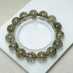10%OFF 夢色 EU製 ★シルバールチル★パワーストーン ブレスレット 銀針水晶 天然石B 原石 綺麗 お守り ギフト 14.9-15.8mm ZZ1179