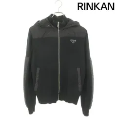 【値下げ】プラダPRADA パーカー　フード　Mサイズ　ブラック 中古・古着通販】PRADA (プラダ) バッロゴプリントパーカー