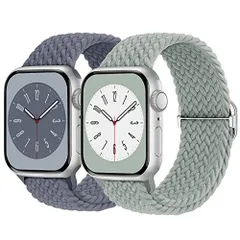 41mm40mm38mm_ブルーグレーセージグリーン 2枚入りButifacion コンパチブル Apple Watch バンド 41mm 40mm 38mm ナイロン製 アップルウォッチ バンド 伸縮性 iwatch ベルト Series 987SE6543