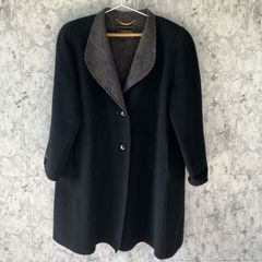 Cremona ロングコート　【9】　黒　ブラック　ペイズリー柄　ポケット　厚手　大人上品　高級感