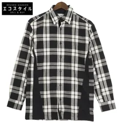 Dunhill ダンヒル ブラック×ホワイト チェック サイドラインシャツ S