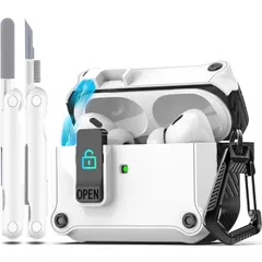 【人気商品】Airpods Pro 第 2 世代/第 1 ケース 世代 (2023/2022/2019) 対応 自動スナップスイッチ付き、安全なロッククリップケースデザイン Airpods Pro R-fun (USB-C/ライトニングケーブル) 用キーチェー