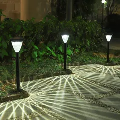 新品 翌朝まで長持ち点灯する!! GWSOLAR ガーデニングライト 3個組【Smart Lighting RENEW】ソーラーライト 屋外 防水 ホワイト色/明るさ 50ルーメン/ 高さ70.5CM / 自動点灯 自動消灯/お庭 玄関先 パスライト ガーデン