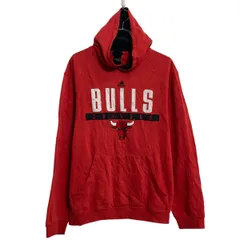 adidas プリントスウェット パーカー アディダス L~ レッド NBA シカゴブルズ CHICAGO 古着卸 アメリカ仕入 a611-8353