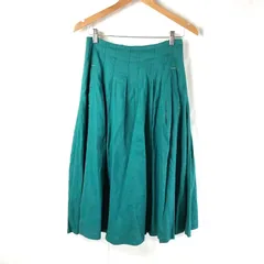 ホコモモラ Jocomomola スカート フレア キャザー 麻 バックファスナー ポケット 裏地付き 緑 40サイズ 938168