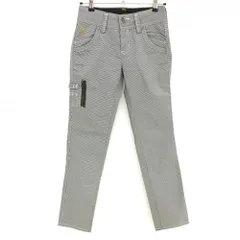 【美品】エドウィンゴルフ パンツ 黒×白 千鳥格子  レディース S ゴルフウェア EDWIN GOLF