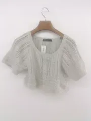 ◇ BEAUTY&YOUTH UNITED ARROWS 半袖 ショート丈 ニット カットソー グレー レディース P  【1302220006596】