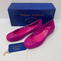 【 Vivienne Westwood Anglomania + Melissa】フラットシューズピンク　未着用　タグ付き　箱付　オーブ　総柄