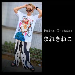 【一点物ペイントTシャツ＊ユニセックス】まねきねこ 現代アート