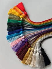 激安！8本セットダブルタッセル付き54cn紐つまみ細工クリスマスリースしめ縄兜