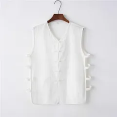 種類52：L/F：ネイビーブルー  メンズ ファッション 服 男性用 オシャレ シンプル 大人 かっこいい 大きいサイズ ストリート 紳士服 リネン ベスト レトロ トップス 夏 薄手 綿麻 Vネックカーディガン