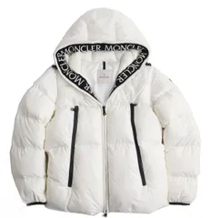 美品△正規品 MONCLER モンクレール 19-20AW ロゴ刺繍デザイン MONTCLA/モンクラ フーデッド WZIP ダウンジャケット ホワイト 4 メンズのサムネイル