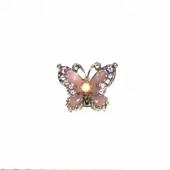 アナスイ ANNA SUI ピンバッチ 蝶 バタフライ ピンク シルバー色 /AN23のサムネイル