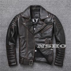 カウハイド クラシック ダブルライダース 刺 レザージャケット ベジタブルタンニンなめし ヴィンテージ加工 牛革