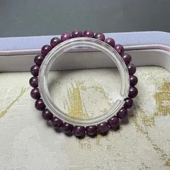 天然美品★【 ルビー】★ブレスレット 天然石 6.2-6.7mm ZB8407